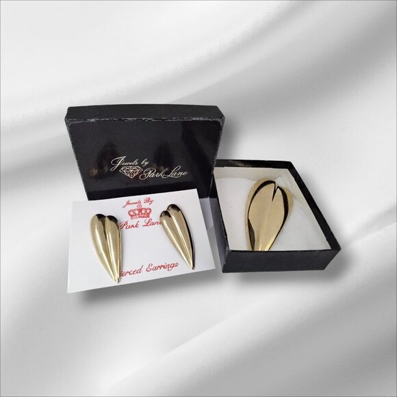 Park Lane Bold Earrings & Brooch Matching Set in Goldtone Metal - Picture 2 of 5